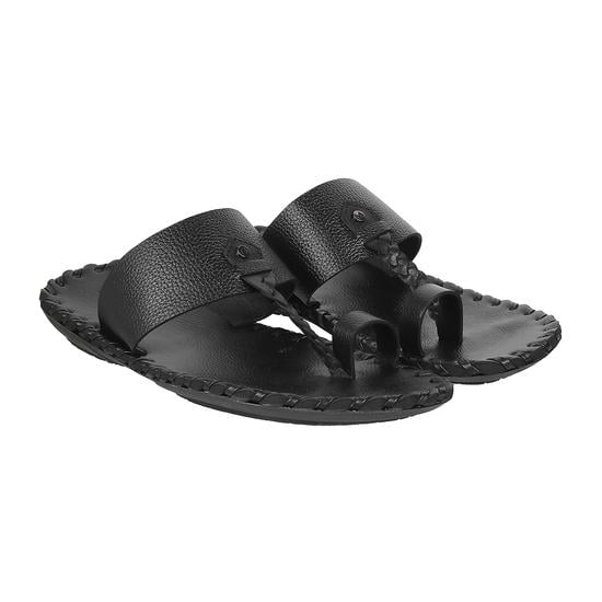 Men Black Ethnic Slippers