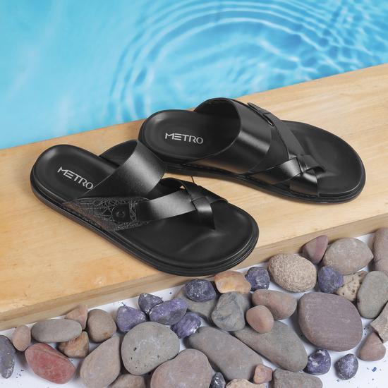 Men Black Casual Slippers