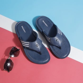 Walkway Men Blue Casual Slippers(SKU: 16-1077-45-41)