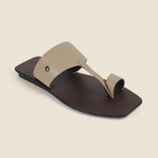 Men Beige Ethnic Kolhapuris