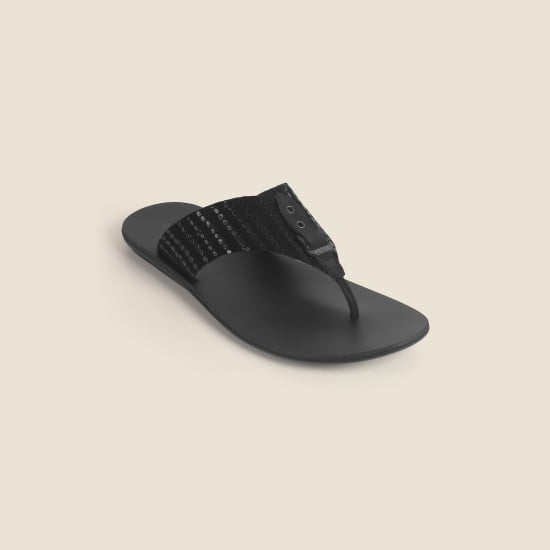 Men Black Casual Slippers