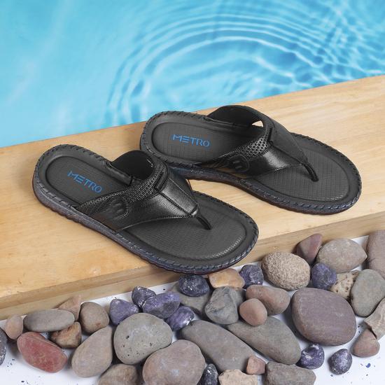 Men Black Casual Slippers