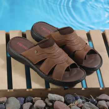 Metro Men Tan Casual Slippers(SKU: 16-1091-23-41)