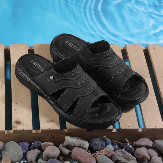 Men Black Casual Slippers