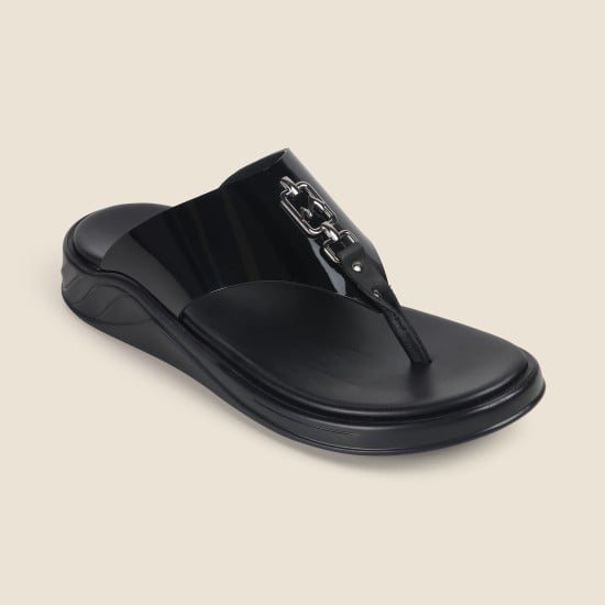 Men Black Casual Slippers