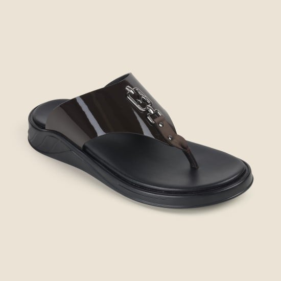 Men Brown Casual Slippers