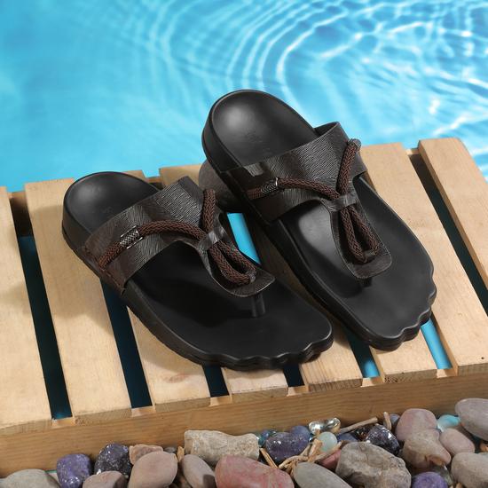 Men Brown Casual Slippers