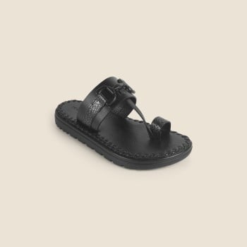 Metro Men Black Ethnic Slippers(SKU: 16-1103-11-40)