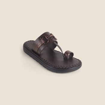 Metro Men Brown Ethnic Slippers(SKU: 16-1103-12-40)