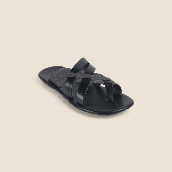 Men Black Casual Slippers