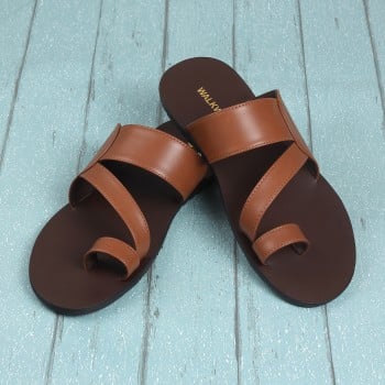 Walkway Men Tan Casual Slippers(SKU: 16-1108-23-43)