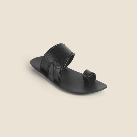 Men Black Casual Slippers