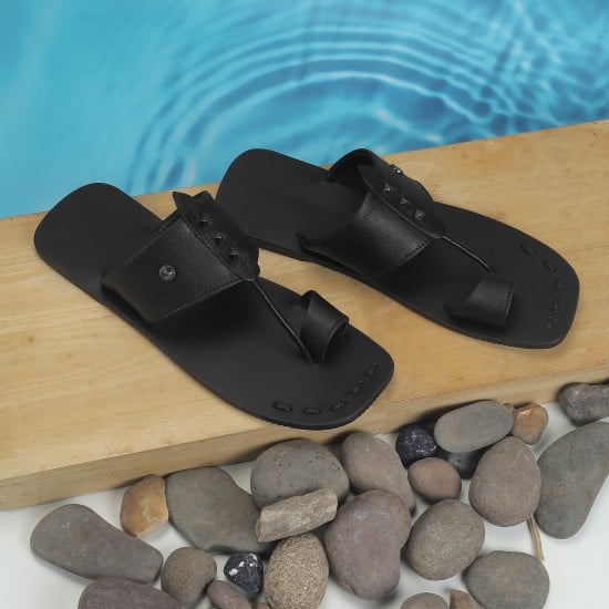 Men Black Ethnic Kolhapuris
