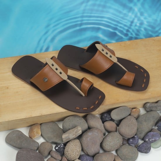 Men Tan Ethnic Kolhapuris