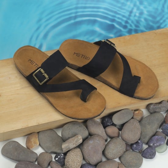 Men Black Casual Slippers