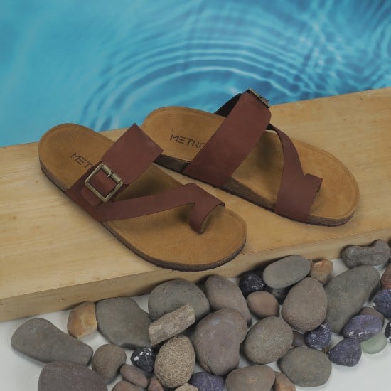 Men Brown Casual Slippers