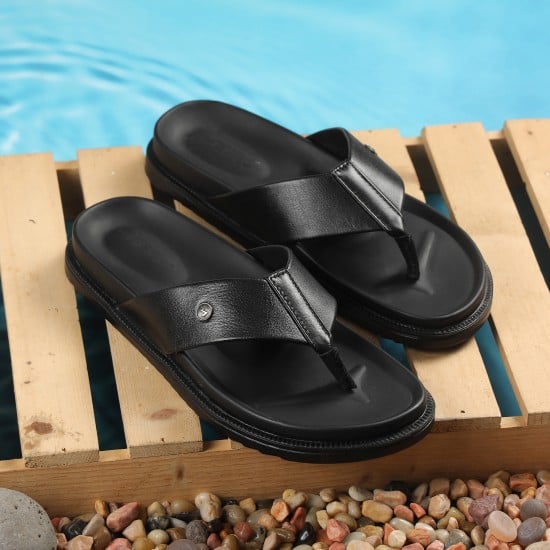 Men Black Casual Slippers