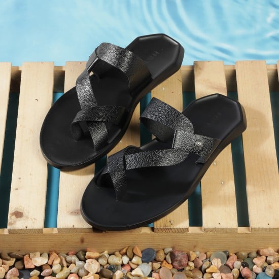 Men Black Casual Slippers