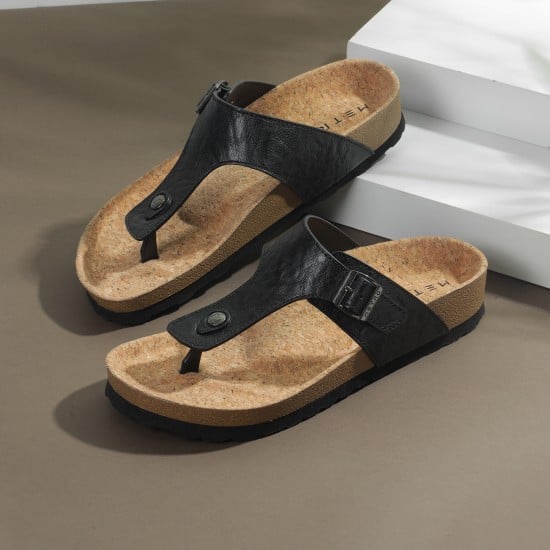 Men Black Casual Slippers