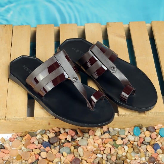 Men Brown Casual Slippers