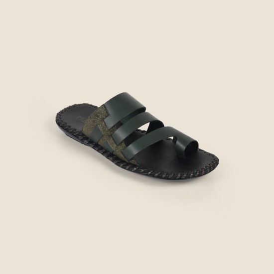 Men Green Casual Slippers