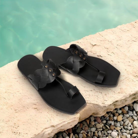 Men Black Ethnic Kolhapuris