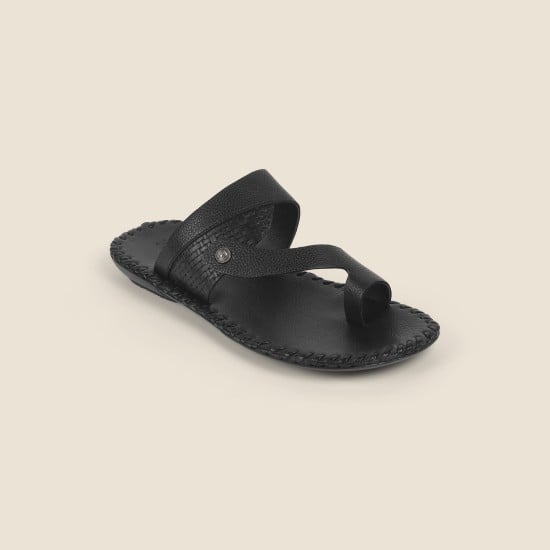 Men Black Ethnic Slippers