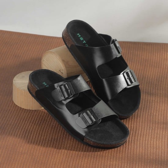 Men Black Casual Slippers