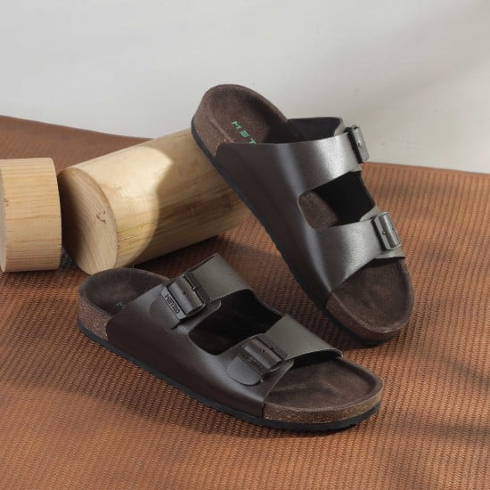 Men Brown Casual Slippers