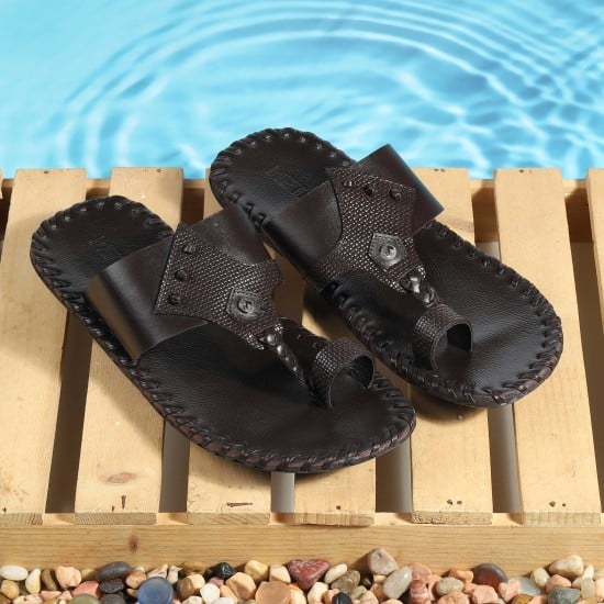 Men Brown Ethnic Kolhapuris