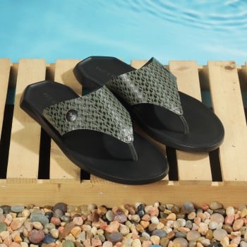 Metro Men Green Casual Slippers(SKU: 16-1154-21-40)