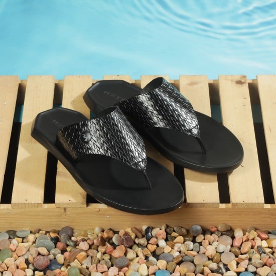 Men Black Casual Slippers