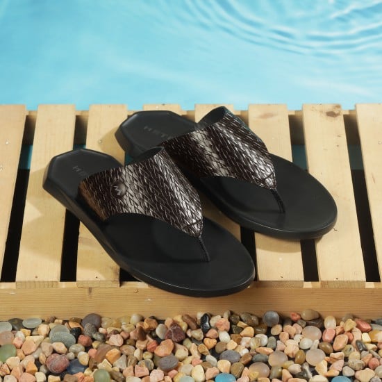 Men Brown Casual Slippers