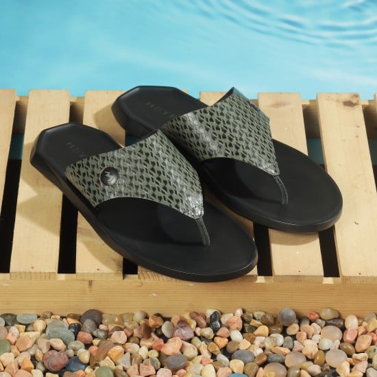 Men Green Casual Slippers