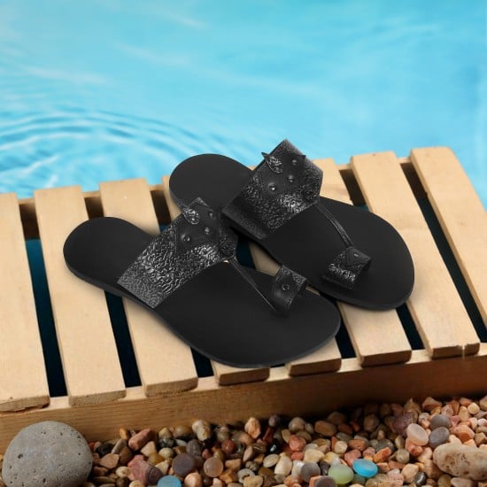 Men Black Ethnic Kolhapuris