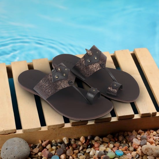 Men Brown Ethnic Kolhapuris