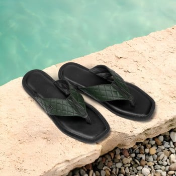 Metro Men Green Casual Slippers(SKU: 16-1163-21-40)