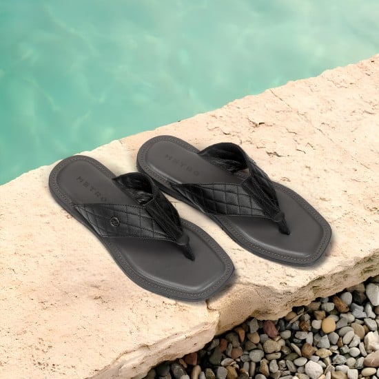 Men Black Casual Slippers