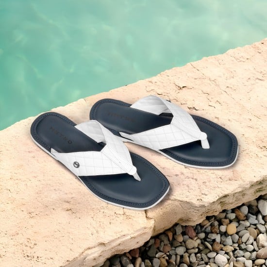 Men White Casual Slippers