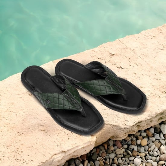 Men Green Casual Slippers