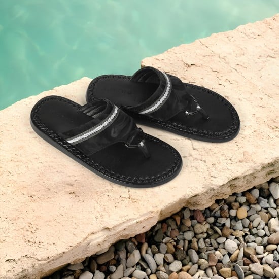 Men Black Casual Slippers
