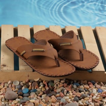 Metro Men Tan Casual Slippers(SKU: 16-1166-23-40)