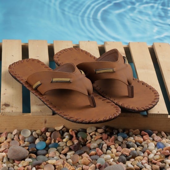 Men Tan Casual Slippers