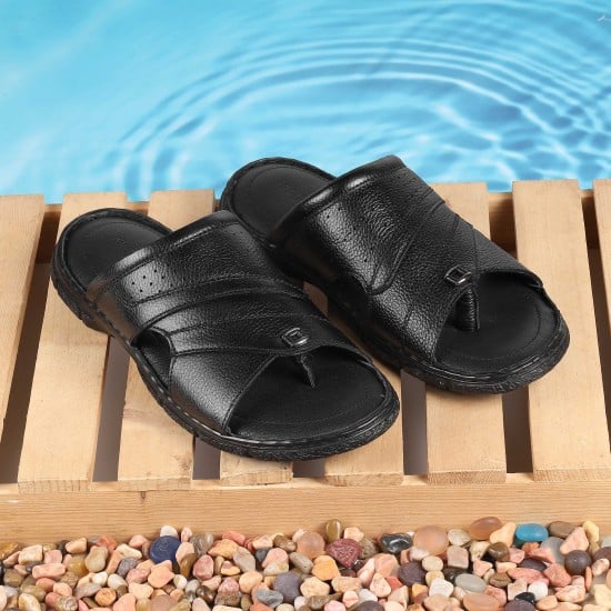 Men Black Casual Slippers