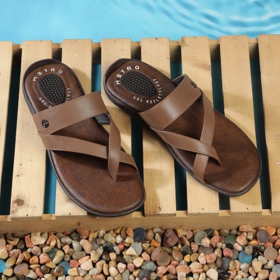 Men Tan Casual Slippers