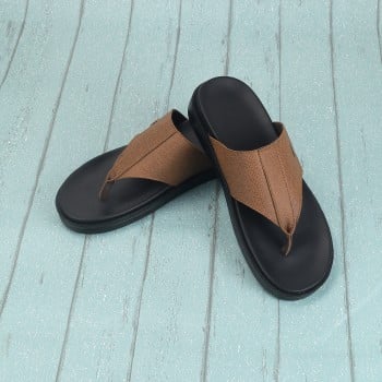 Walkway Men Tan Casual Slippers(SKU: 16-1195-23-40)