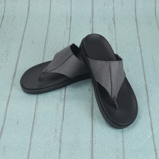 Men Grey Casual Slippers