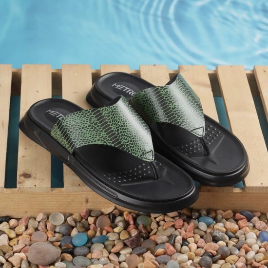 Men Green Casual Slippers
