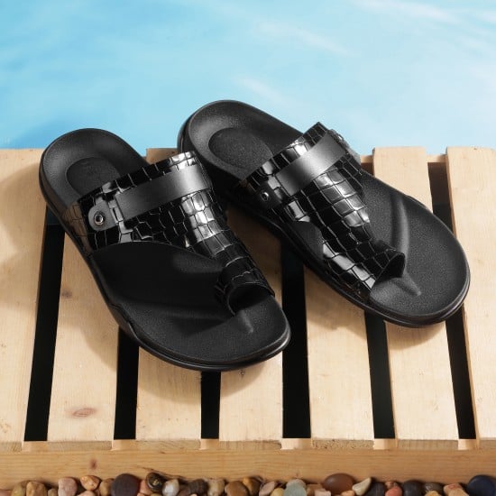 Men Black Casual Slippers