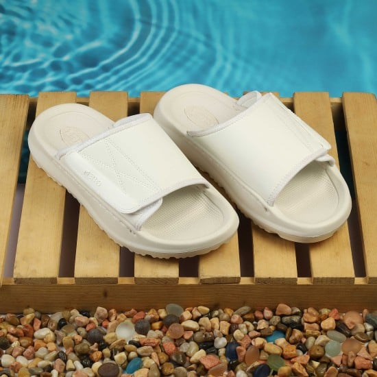 Men White Casual Slippers